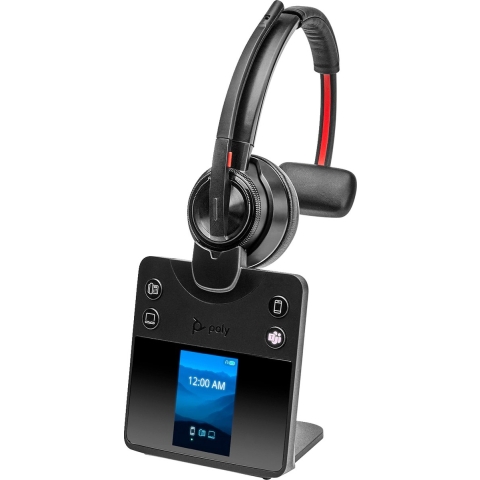 HP Poly Savi 8410 Office On Ear headset Computer DECT, Bluetooth Mono Zwart Noise Cancelling Volumeregeling, Microfoon uitschakelbaar (mute)