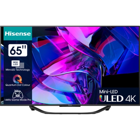 Hisense 65U7KQ LED-TV 165.1 cm 65 inch Energielabel F (A - G) CI+*, DVB-C, DVB-S, DVB-S2, DVB-T, DVB-T2, Smart TV, UHD, WiFi Zwart