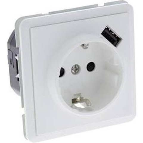 Peha LW inbouw stopcontact RA steek met USB - 4602205