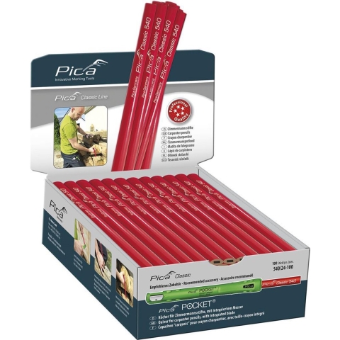 Pica 540/30 Timmermanspotloden | 30cm | Display | 100 stuks - PI54030-100