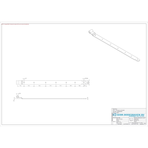 GB heng 800x45x6 pendia Ø16 vlak verzinkt | 10 stuks - GB447150010