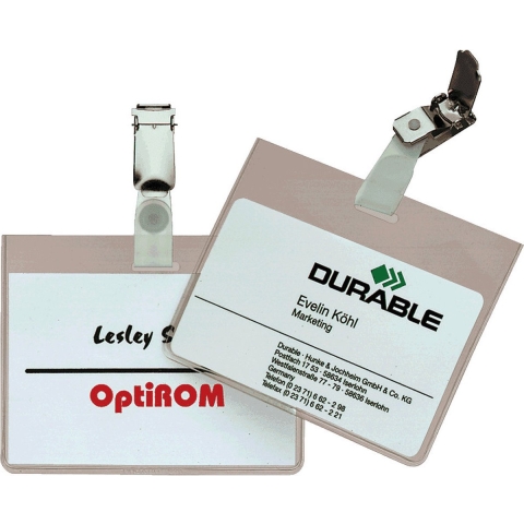 Durable 800319 Naamplaatje 8003 (b x h) 95 mm x 75 mm draaibare clip 25 stuk(s)