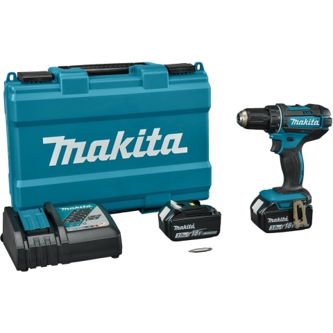 Makita DDF482RFE 18v Boor-/schroefmachine 3,0 Ah accu (2 st), snellader, Koffer