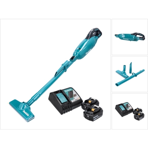 Makita DCL281FRF Stofzuiger Universeel, Werkplaats Incl. accu, Incl. lader