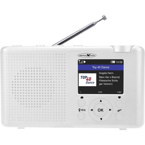Reflexion TRA23i/WH Internetradio Internet, DAB+, DAB, VHF (FM) Bluetooth, Internetradio, DAB+, FM Oplaadbaar Wit