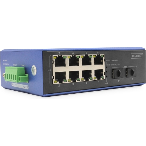 Digitus DN-651151 Industrial Ethernet Switch 8 + 2 poorten 1 GBit/s