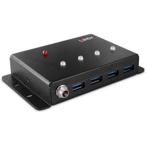 LINDY 443492 USB 3.2 Gen 1-hub 4 poorten Zwart