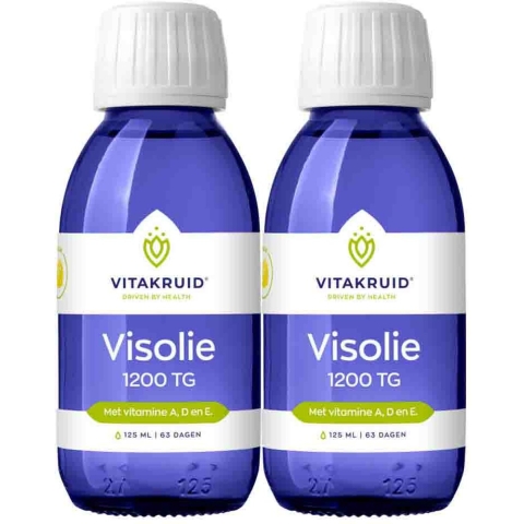 2x Vitakruid Visolie 1200 TG VIT A D E 125 ML
