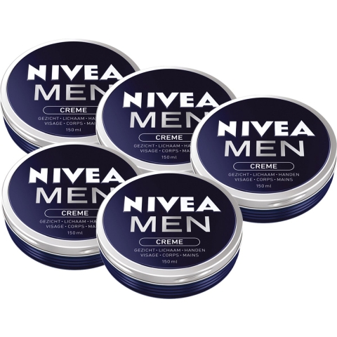 5x Nivea Men Creme Blik 150 ml