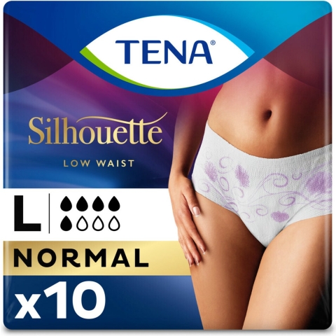 6x TENA Pants Silhouette Normal Blanc Lage Taille Large 10 stuks