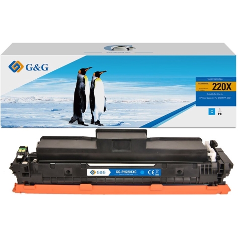 G&G Toner vervangt HP 220X, W2201X Compatibel Cyaan 5500 bladzijden NT-PH2201XC-B-V2-S1