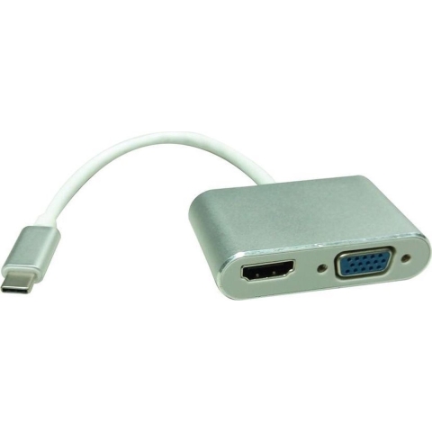 ROLINE Beeldscherm Adapter USB Type C - VGA + HDMI