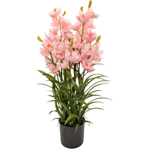 Cymbidium kunstplant 90 cm, roze - Buitengewoon de Boet