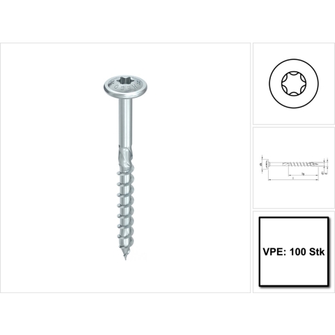 HECO-TOPIX-plus 6,0 x 180, tk, T30, DD, vz; 100 st - HC61176