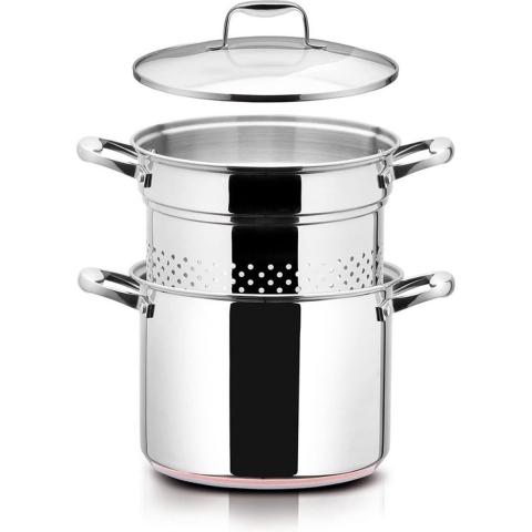 Giannini Pastapan met Vergiet - LaBond - Koperen bodem - Ø 24 cm / 7.9L - 3-Delig