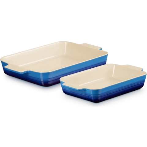 Le Creuset Ovenschalen Classic - 25 & 32 cm - Azure - 2 delig