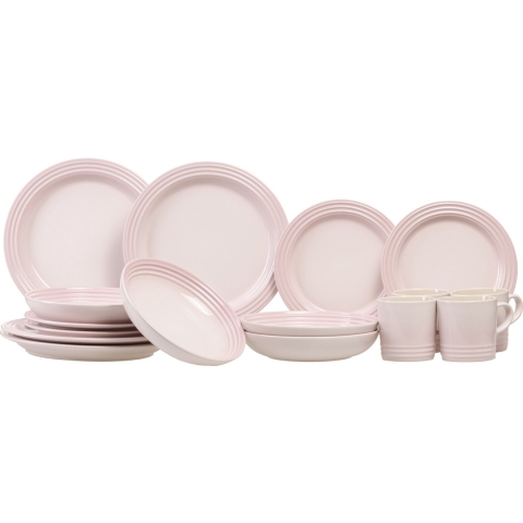 Le Creuset Serviesset - Shell Pink - 16-delig / 4 personen
