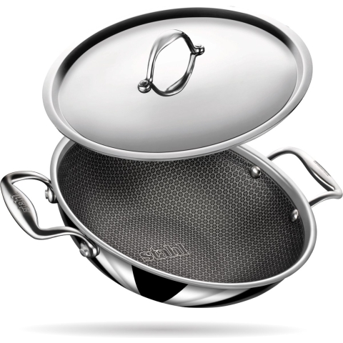 Stahl Cookware Wokpan Hybrid 24 cm - Inclusief Deksel