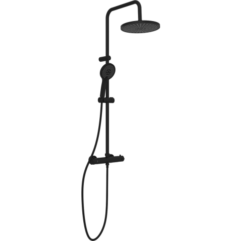 Schutte ADRIA Regendouche set met thermostatische kraan | Mat zwart - 60171