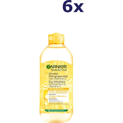 6x Garnier SkinActive Micellair Reinigingswater met Vitamine C 400 ml