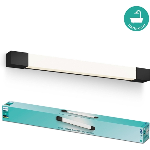 Philips Rover 8720169300293 LED-plafondlamp voor badkamer 10 W Warmwit Zwart