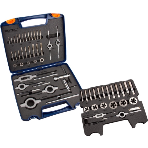 Rotec 900.2022K | Handtap- en snijplaatset | metrisch | in ABS-koffer | 55-dlg. 900.2022K