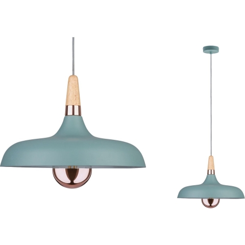 Paulmann Neordic Juna 79655 Hanglamp LED E27 20 W Zachtgroen, Koper, Hout
