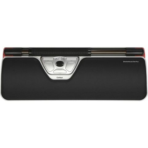Contour Design RollerMouse RED Plus Set met muis en muismat Bluetooth Zwart, Zilver 7 Toetsen 600 dpi, 800 dpi, 1000 dpi, 1200 dpi, 1400 dpi, 1600 dpi, 1800