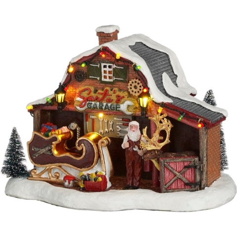 Santa garage battery operated l22xb15xh16cm - Luville