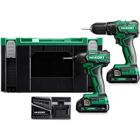 Hikoki KC18DDWGZ Combopack | DV18DD + WH18DD | 18 V | 2 x 2,0 Ah accu + lader | In HSC III koffer - KC18DDWGZ