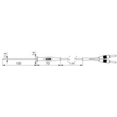 Greisinger GF1T-T3-B-BS Dompelsensor -70 tot +250 °C Sensortype Pt1000
