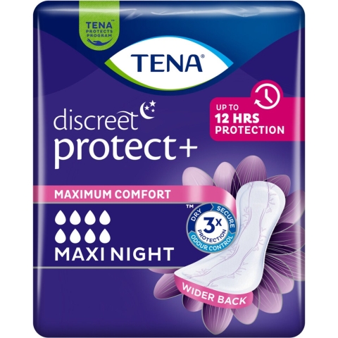 6x TENA Discreet Maxi Night 12 stuks