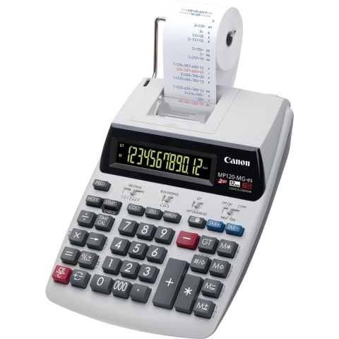 Canon MP120-MG-es II Bureaurekenmachine met printer Wit Aantal displayposities: 12 werkt op het lichtnet (l x b x h) 266 x 203 x 72 mm