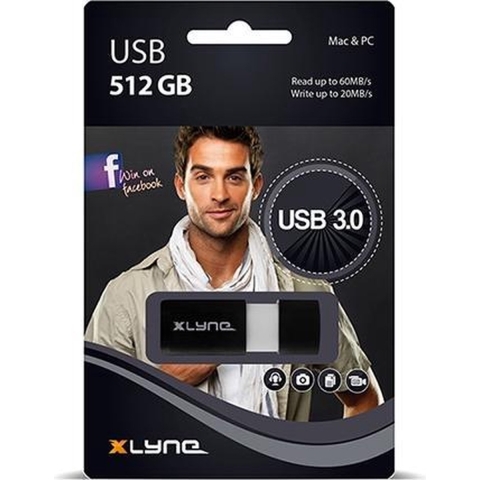 Xlyne Wave 3.0 USB-stick 512 GB Zwart, Wit 7951200 USB 3.2 Gen 1 (USB 3.0)