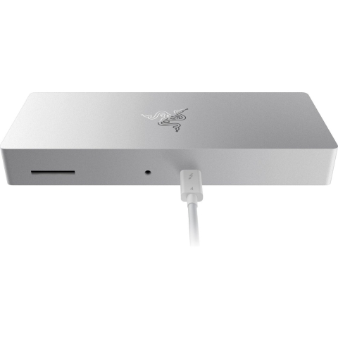 Razer Thunderbolt™ 4 Dock - Mercury - Universal Thunderbolt™ 4 dock with 10 ports for maximum connectivity - Expanded Capabilities with 10 ports in one - Compatible with Windows and Mac devices - Connect up to 2 x 4K displays (Intel Mac) and 1 x 4K (M1 Ma