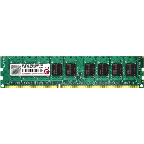 Transcend TS1GLK72V6H Werkgeheugenmodule voor PC Industrial DDR3 8 GB 1 x 8 GB ECC 1600 MHz 240-pins DIMM CL11 11-11-11 TS1GLK72V6H