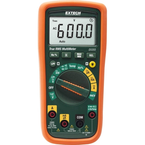 Extech EX355 Multimeter Digitaal CAT III 600 V Weergave (counts): 6000