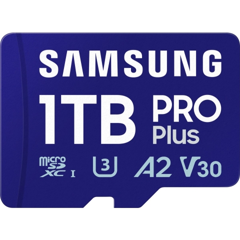 Samsung microSD Card PRO Plus (2023) miniSDXC-kaart Retail 1 TB Class 10, UHS-Class 1, Class 3 UHS-I , v30 Video Speed Class, A2 Application Performance Class