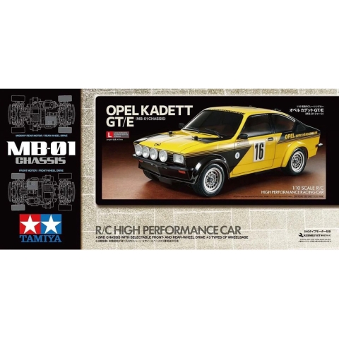 Tamiya 1:10 RC auto Elektro Straatmodel Opel Kadett GT/E Achterwielaandrijving Bouwpakket