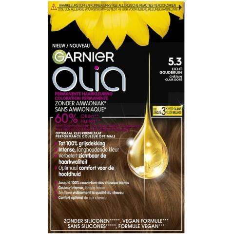 6x Garnier Olia Permanente Crèmekleuring 5.3 Licht Goudbruin