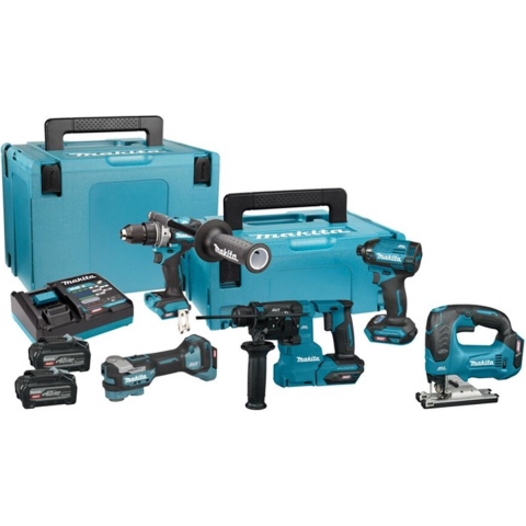 Makita DK402NX | XGT 40 V Max Combiset | DF001G + TD002G + TM001G + JV002G + HR010G | Incl accu&apos;s & lader - DK402NX