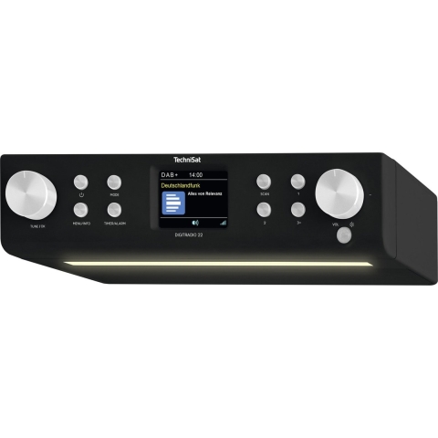 TechniSat DIGITRADIO 22 Onderbouwradio DAB+, VHF (FM) Bluetooth, DAB+, FM Wekfunctie Zwart