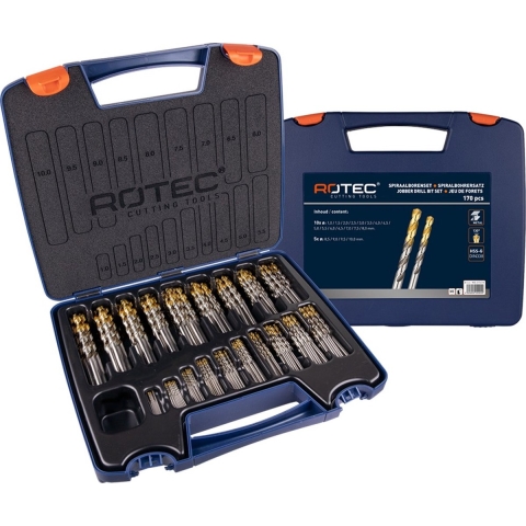 Rotec 170 dlg. ABS-koffer Spiraalb. Geslepen TiN 1,0-10,0x0,5 mm - 900.0174TK