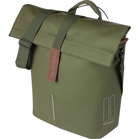 Enkele fietstas Shopper City MIK Studs 16L Mosgroen