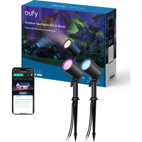 Eufy Outdoor Led Spot Light E10 (2 Pack) Slimme Ledlamp Zwart