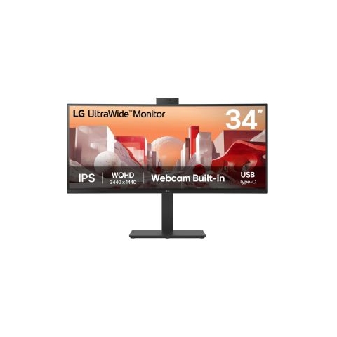 LG 34BA85QE-B 34  Wide Quad HD IPS Webcam Monitor