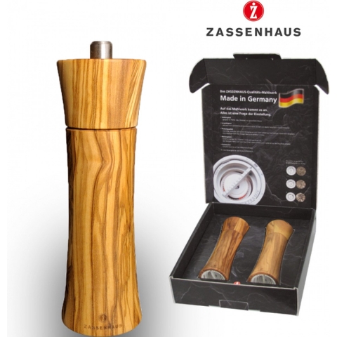 Zassenhaus Peper- en zoutset Frankfurt Olijfhout 18 cm