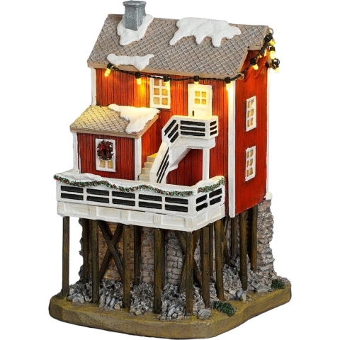 House on stilts battery operated l14,5xb13,5xh22cm - Luville