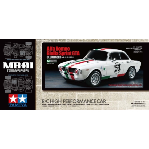 Tamiya 1:10 RC auto Elektro Rallywagen Alfa Romeo Giulia Spr. Club Bouwpakket