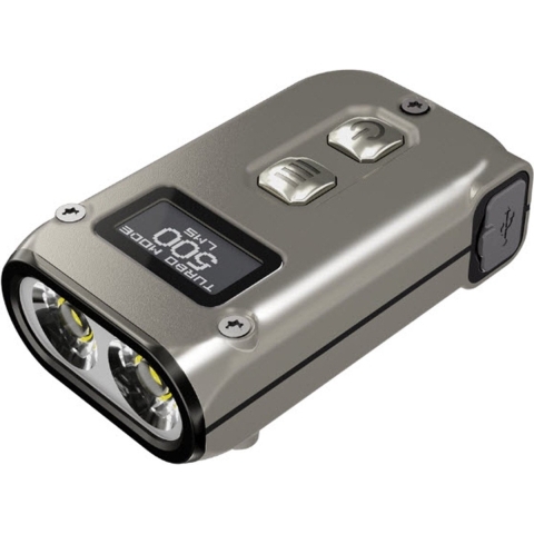 NiteCore TINI 2 Titanium Zaklamp werkt op een accu LED 500 lm 22 g